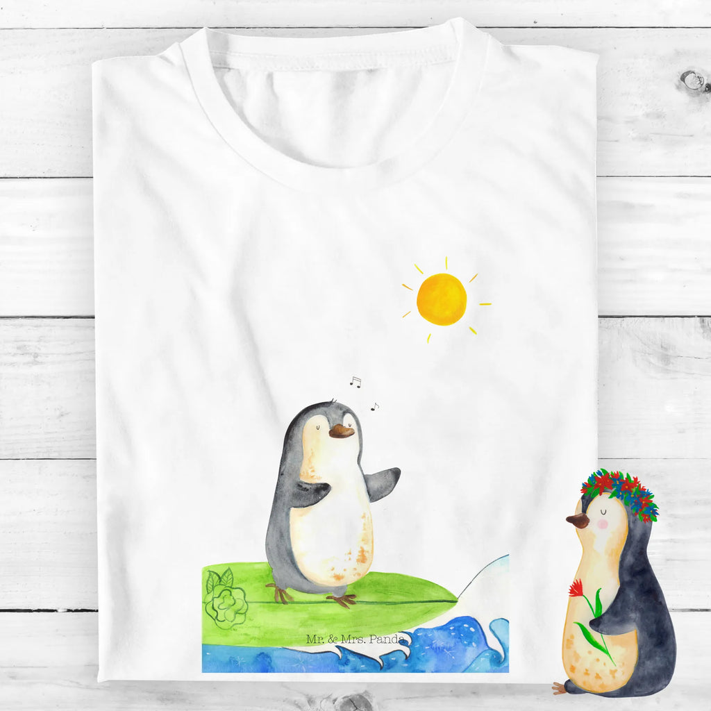 Organic Kinder T-Shirt Pinguin Surfer Kinder T-Shirt Mädchen, Kinder T-Shirt Jungen, Kinder T-Shirt, Pinguin, Hawaii, Urlaub, Wellen Reiten, Pinguine, Portugal, Surfen, Surfer, Wellen