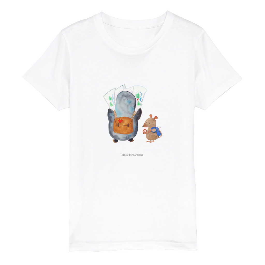 Organiczna koszulka dziecięca Pingwin i Mysz Wędrowcy Kinder T-Shirt, Kinder T-Shirt Jungen, Kinder T-Shirt Mädchen, Pinguin, Abenteurer, Wandern, Pinguine, Ausflug, Roadtrip, Abenteuer, Wanderlust
