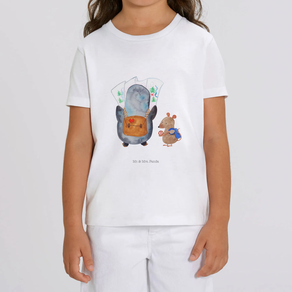 Organiczna koszulka dziecięca Pingwin i Mysz Wędrowcy Kinder T-Shirt, Kinder T-Shirt Jungen, Kinder T-Shirt Mädchen, Pinguin, Abenteurer, Wandern, Pinguine, Ausflug, Roadtrip, Abenteuer, Wanderlust