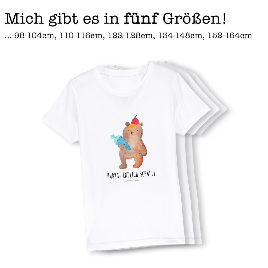 Organic Kinder T-Shirt Bär Schultüte Kinder T-Shirt Mädchen, Kinder T-Shirt Jungen, Kinder T-Shirt, Bär, Teddybär, Teddy, Schulanfang, Schulbeginn, Bär Motiv, Schule Geschenk, Schultüte, Erster Schultag Geschenk, Einschulung Geschenk, Grundschule