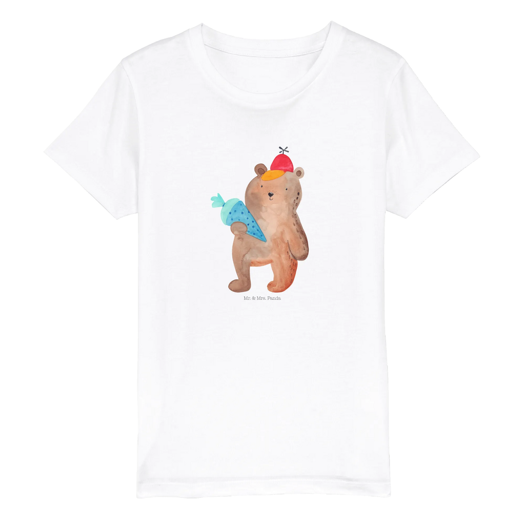 Organic Kinder T-Shirt Bär Schultüte Kinder T-Shirt Mädchen, Kinder T-Shirt Jungen, Kinder T-Shirt, Bär, Teddybär, Teddy, Schulanfang, Schulbeginn, Bär Motiv, Schule Geschenk, Schultüte, Erster Schultag Geschenk, Einschulung Geschenk, Grundschule