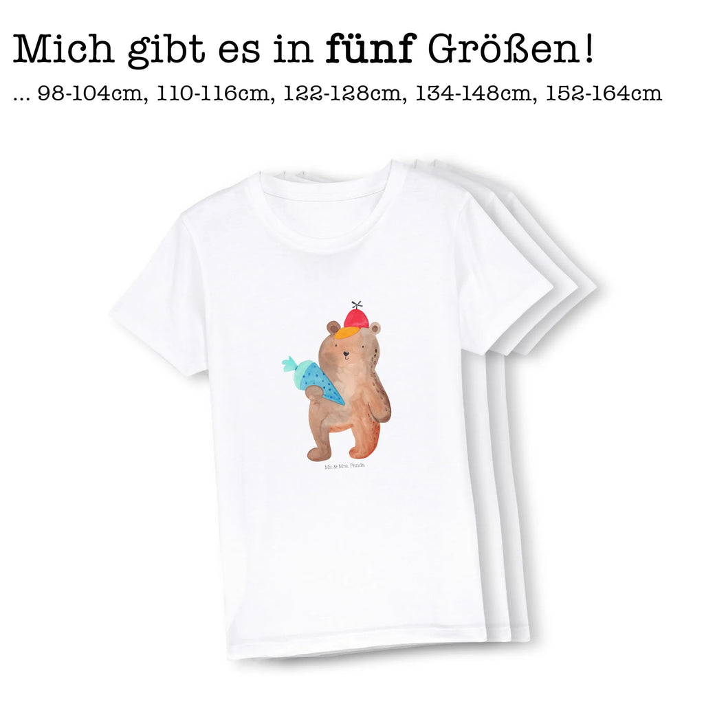 Organic Kinder T-Shirt Bär Schultüte Kinder T-Shirt Mädchen, Kinder T-Shirt Jungen, Kinder T-Shirt, Bär, Teddybär, Teddy, Schulanfang, Schulbeginn, Bär Motiv, Schule Geschenk, Schultüte, Erster Schultag Geschenk, Einschulung Geschenk, Grundschule
