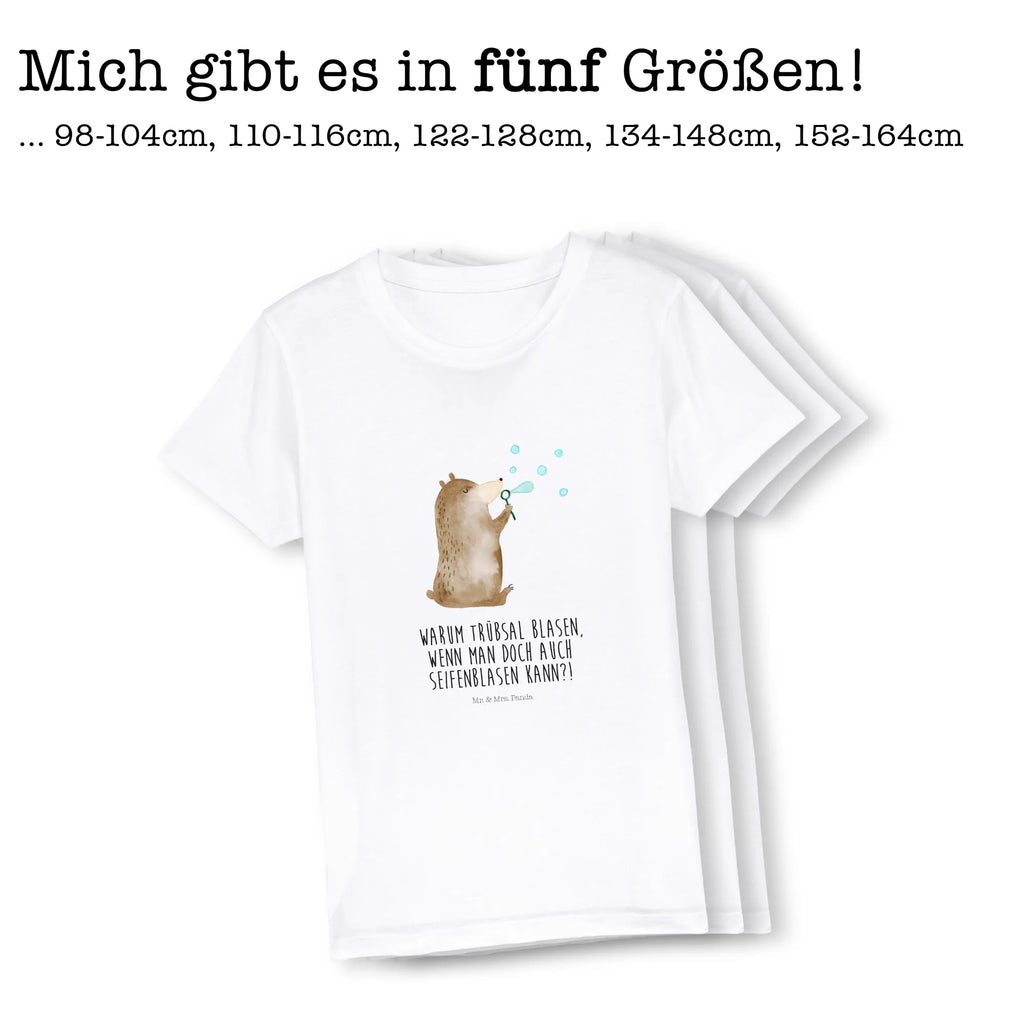 Organic Kinder T-Shirt Bär Seifenblasen Kinder T-Shirt Jungen, Kinder T-Shirt Mädchen, Kinder T-Shirt, Bär, Teddybär, Teddy, Seifenblasen Bär Lustig Sein Glücklich Traurig Happy