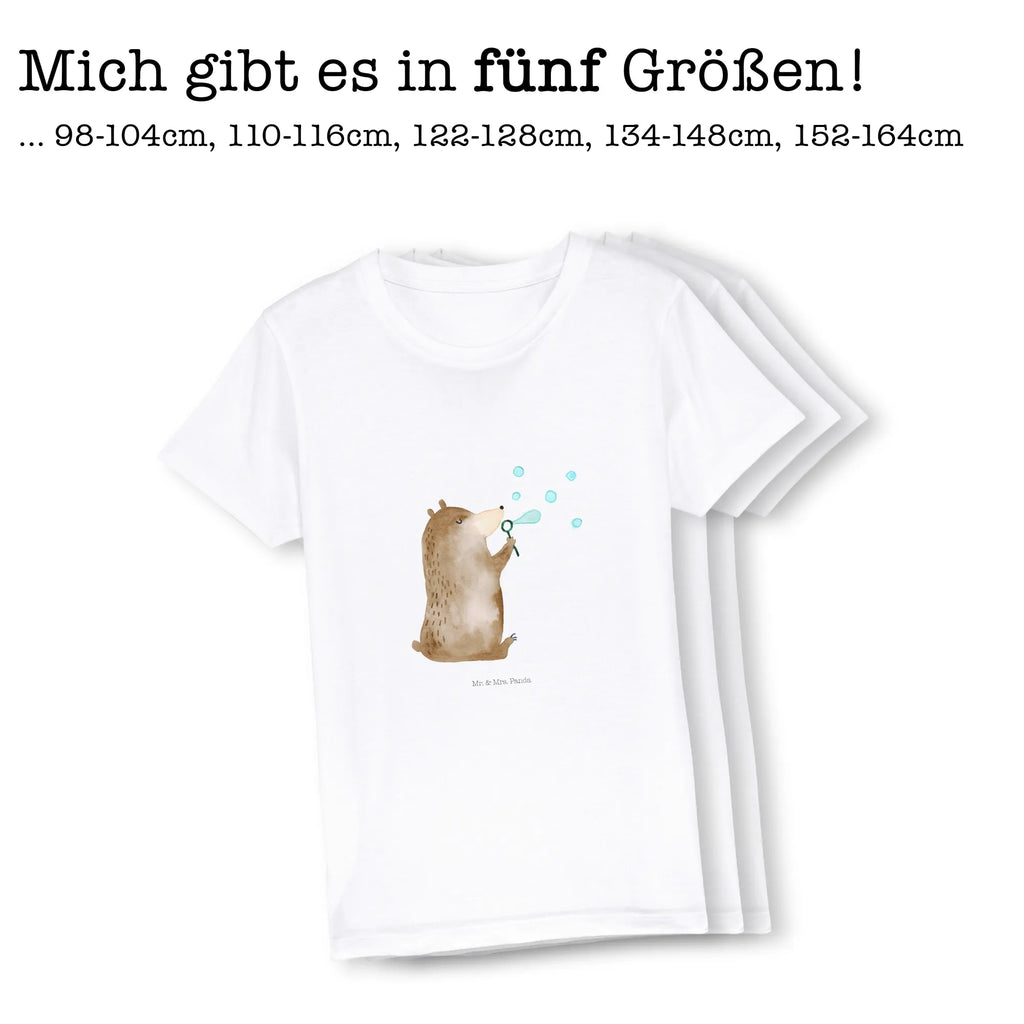 Organic Kinder T-Shirt Bär Seifenblasen Kinder T-Shirt Jungen, Kinder T-Shirt Mädchen, Kinder T-Shirt, Bär, Teddybär, Teddy, Seifenblasen Bär Lustig Sein Glücklich Traurig Happy