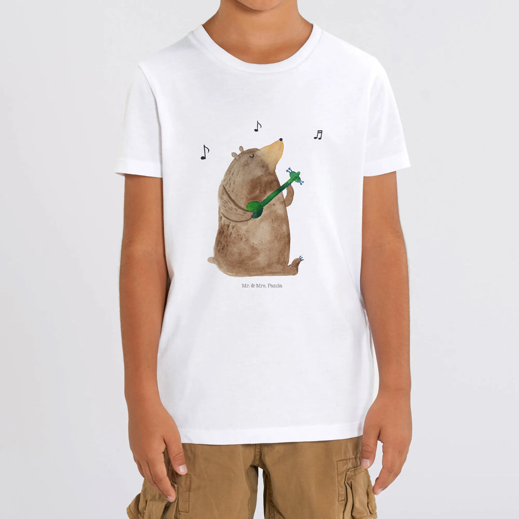 Organic Kinder T-Shirt Bär Gitarre Kinder T-Shirt Jungen, Kinder T-Shirt Mädchen, Kinder T-Shirt, Bär, Teddy, Teddybär
