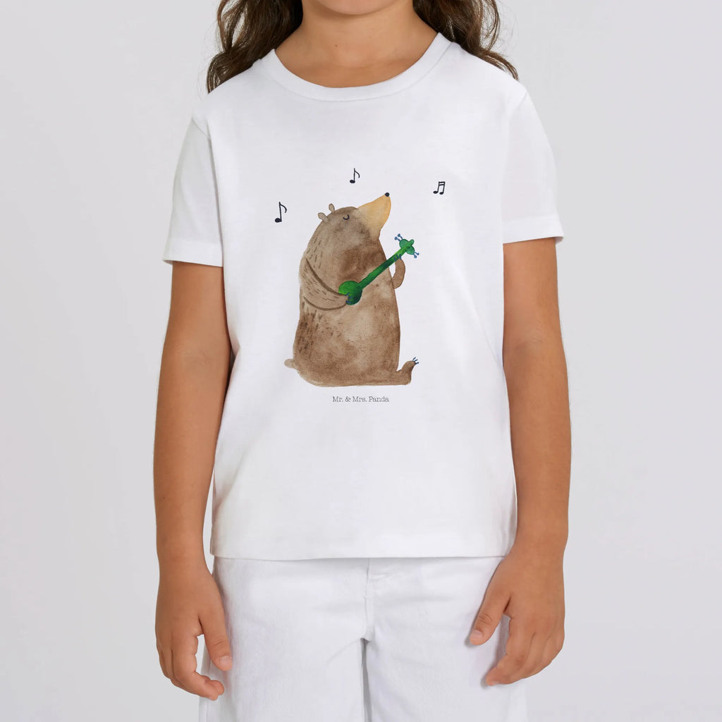 Organic Kinder T-Shirt Bär Gitarre Kinder T-Shirt Jungen, Kinder T-Shirt Mädchen, Kinder T-Shirt, Bär, Teddy, Teddybär