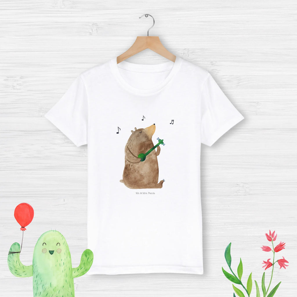 Organic Kinder T-Shirt Bär Gitarre Kinder T-Shirt Jungen, Kinder T-Shirt Mädchen, Kinder T-Shirt, Bär, Teddy, Teddybär