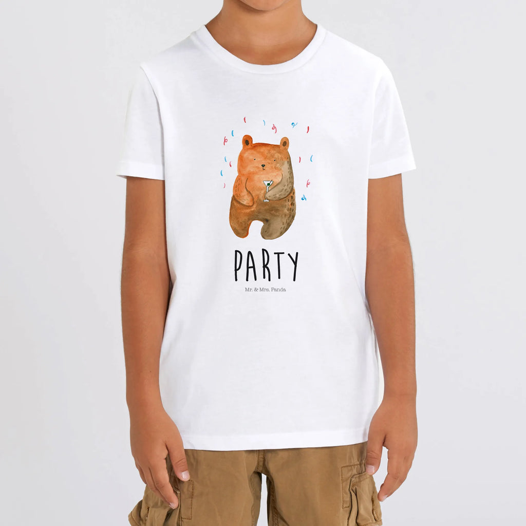 Organic Kids T-Shirt bear party Kinder T-Shirt Jungen, Kinder T-Shirt, Kinder T-Shirt Mädchen, Bär, Teddybär, Teddy, Party, Abfeiern, Lustig, Geburtstagsgeschenk, Mitbringsel, Gute Laune, Geschenk, Feiern, Geburtstag