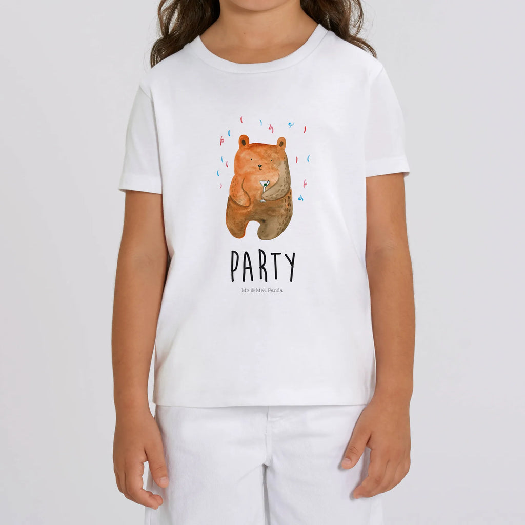Organic Kids T-Shirt bear party Kinder T-Shirt Jungen, Kinder T-Shirt, Kinder T-Shirt Mädchen, Bär, Teddybär, Teddy, Party, Abfeiern, Lustig, Geburtstagsgeschenk, Mitbringsel, Gute Laune, Geschenk, Feiern, Geburtstag