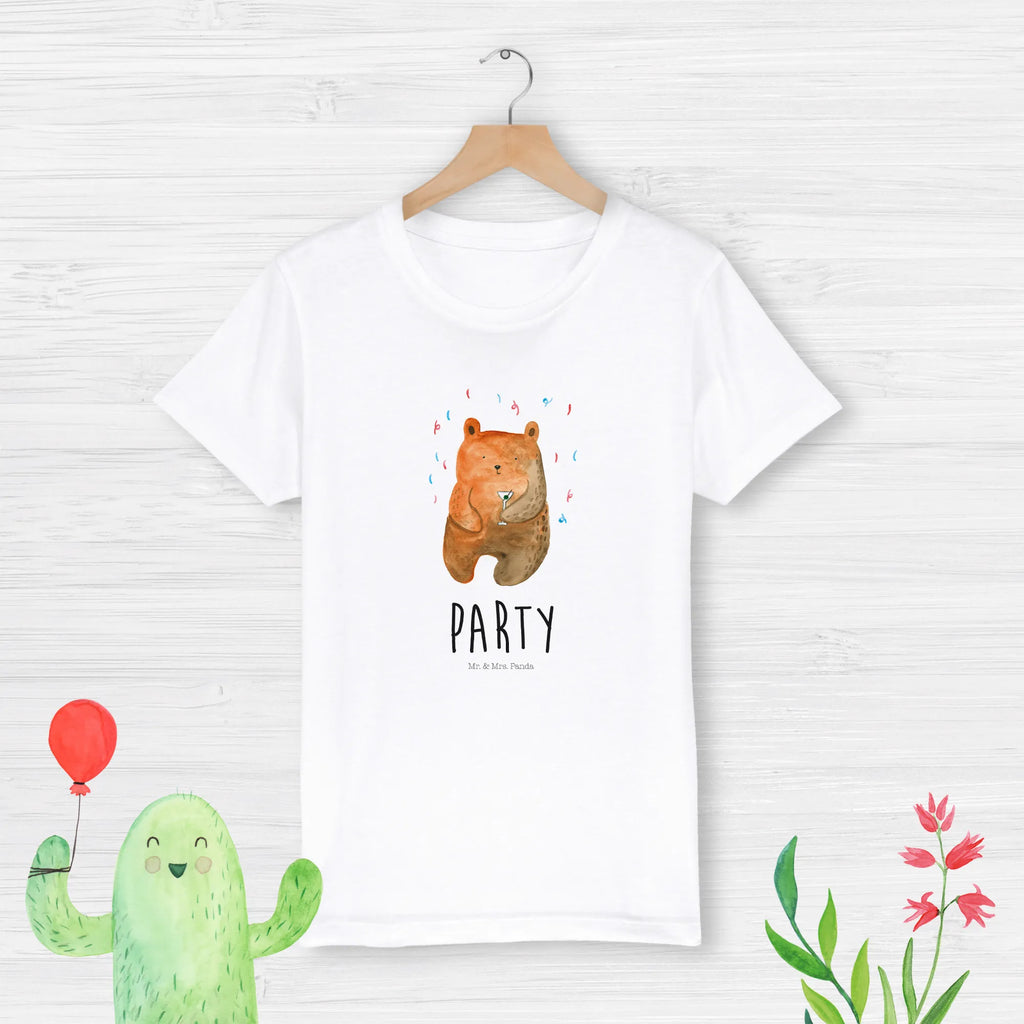 Organic Kids T-Shirt bear party Kinder T-Shirt Jungen, Kinder T-Shirt, Kinder T-Shirt Mädchen, Bär, Teddybär, Teddy, Party, Abfeiern, Lustig, Geburtstagsgeschenk, Mitbringsel, Gute Laune, Geschenk, Feiern, Geburtstag