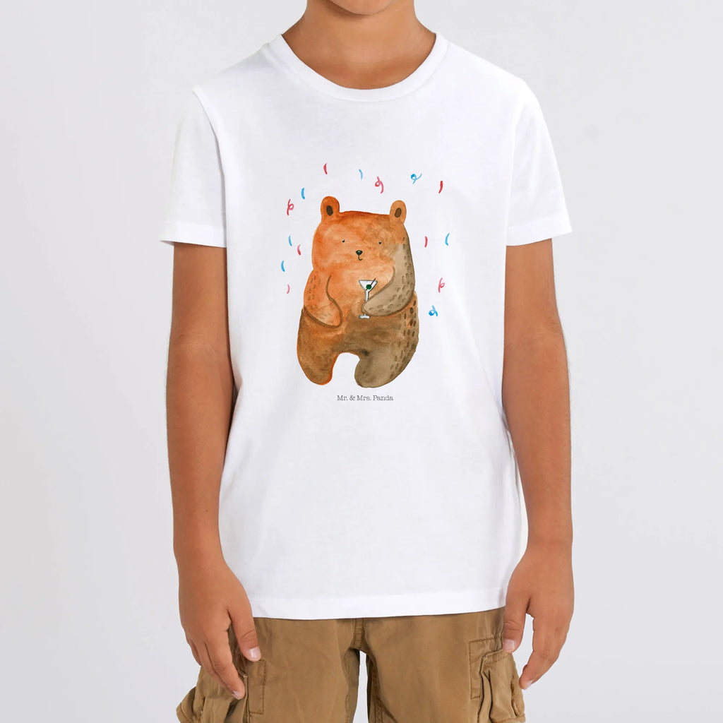 Organic Kids T-Shirt bear party Kinder T-Shirt Jungen, Kinder T-Shirt, Kinder T-Shirt Mädchen, Bär, Teddybär, Teddy, Party, Abfeiern, Lustig, Geburtstagsgeschenk, Mitbringsel, Gute Laune, Geschenk, Feiern, Geburtstag