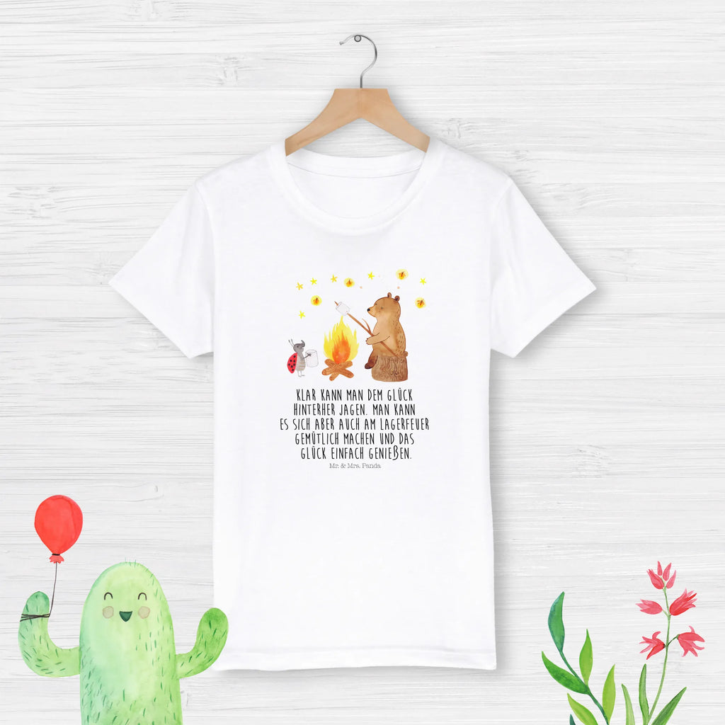 Organic Kinder T-Shirt Bär & Marienkäfer Lagerfeuer Kinder T-Shirt, Kinder T-Shirt Mädchen, Kinder T-Shirt Jungen, Bär, Teddybär, Teddy, Lagerfeuer