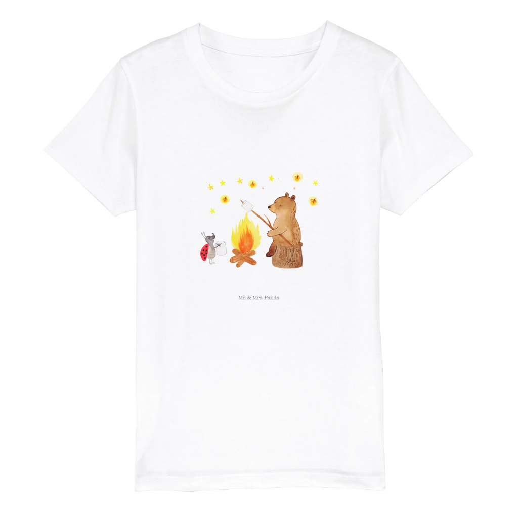 Organic Kinder T-Shirt Bär & Marienkäfer Lagerfeuer Kinder T-Shirt, Kinder T-Shirt Mädchen, Kinder T-Shirt Jungen, Bär, Teddybär, Teddy, Lagerfeuer