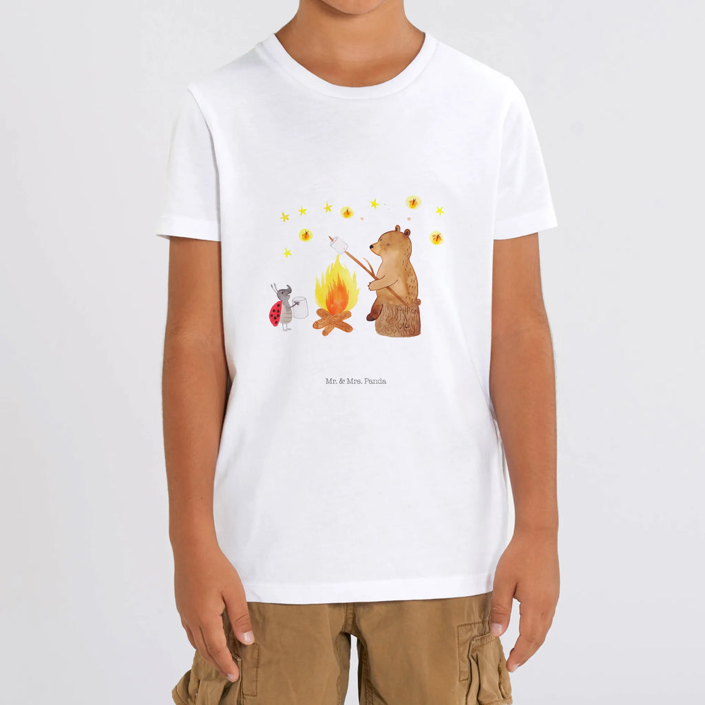 Organic Kinder T-Shirt Bär & Marienkäfer Lagerfeuer Kinder T-Shirt, Kinder T-Shirt Mädchen, Kinder T-Shirt Jungen, Bär, Teddybär, Teddy, Lagerfeuer