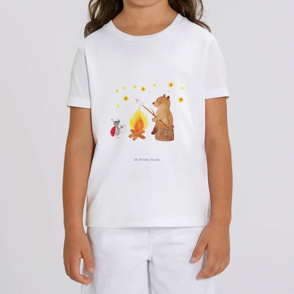 Organic Kinder T-Shirt Bär & Marienkäfer Lagerfeuer Kinder T-Shirt, Kinder T-Shirt Mädchen, Kinder T-Shirt Jungen, Bär, Teddybär, Teddy, Lagerfeuer