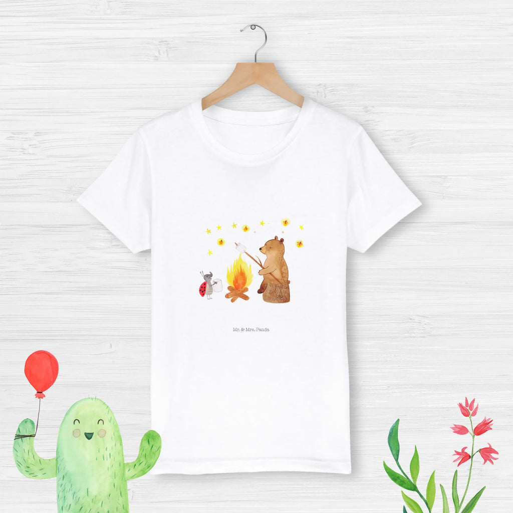 Organic Kinder T-Shirt Bär & Marienkäfer Lagerfeuer Kinder T-Shirt, Kinder T-Shirt Mädchen, Kinder T-Shirt Jungen, Bär, Teddybär, Teddy, Lagerfeuer