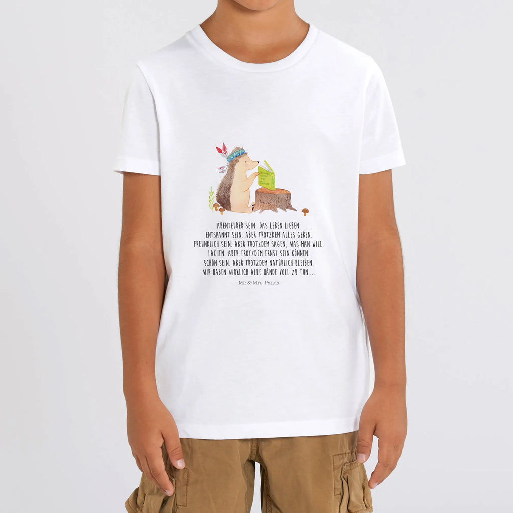 Organic Kinder T-Shirt Igel Indianer Kinder T-Shirt Jungen, Kinder T-Shirt, Kinder T-Shirt Mädchen, Waldtiere, Tiere, Igel, Abenteuer, Camping, Indianer, Lagerfeuer