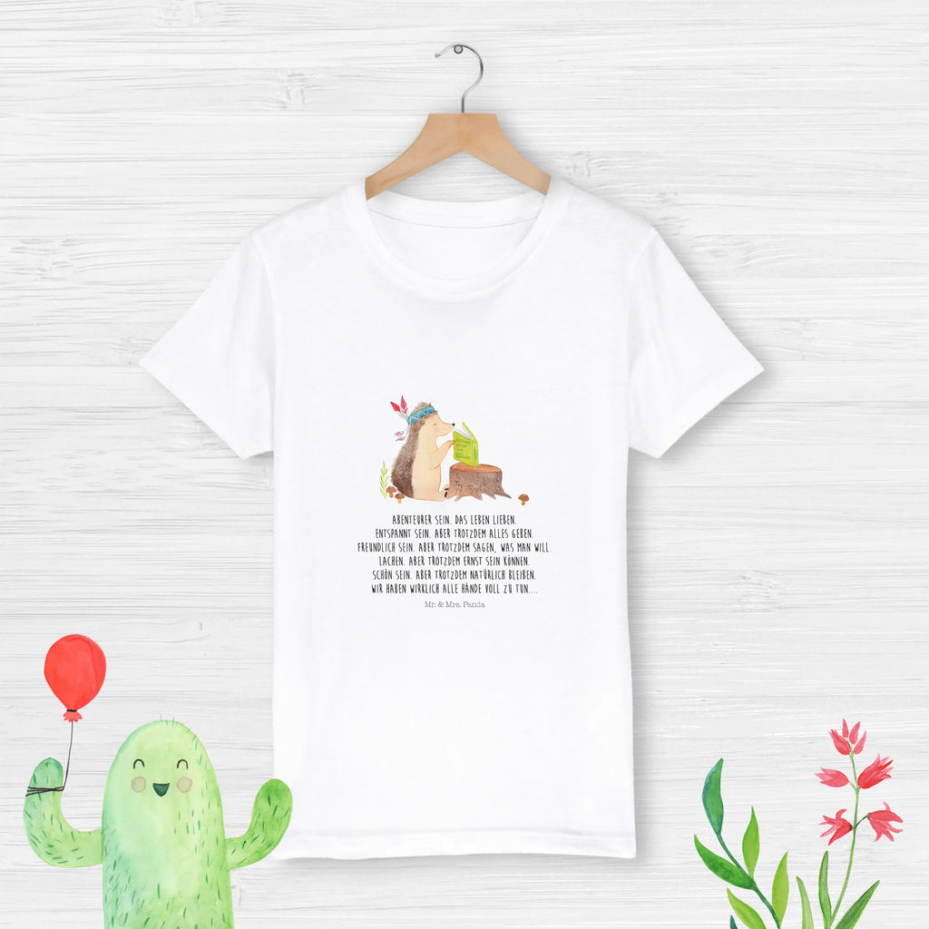 Organic Kinder T-Shirt Igel Indianer Kinder T-Shirt Jungen, Kinder T-Shirt, Kinder T-Shirt Mädchen, Waldtiere, Tiere, Igel, Abenteuer, Camping, Indianer, Lagerfeuer
