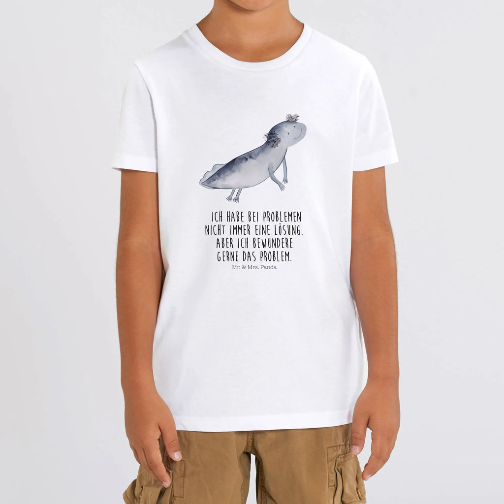 Organic Kinder T-Shirt Axolotl Schwimmen Kinder T-Shirt Mädchen, Kinder T-Shirt Jungen, Kinder T-Shirt, Molch, Axolotl, Motivation, Lösungen, Probleme, Lurche, Schwanzlurch, Axolot, Lurch, Problem
