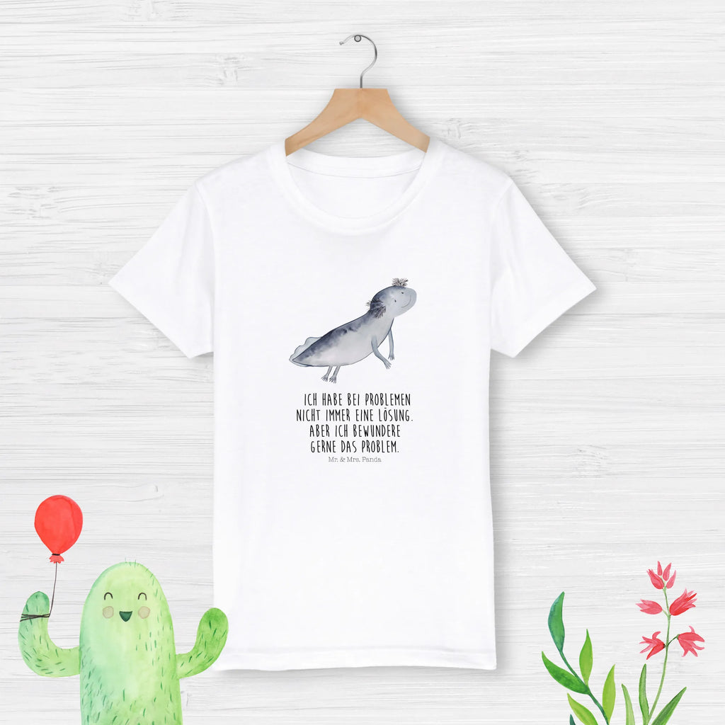 Organic Kinder T-Shirt Axolotl Schwimmen Kinder T-Shirt Mädchen, Kinder T-Shirt Jungen, Kinder T-Shirt, Molch, Axolotl, Motivation, Lösungen, Probleme, Lurche, Schwanzlurch, Axolot, Lurch, Problem