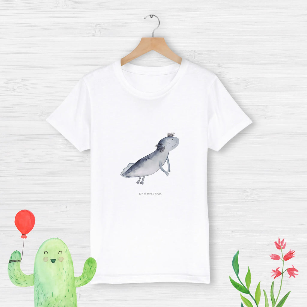 Organic Kinder T-Shirt Axolotl Schwimmen Kinder T-Shirt Mädchen, Kinder T-Shirt Jungen, Kinder T-Shirt, Molch, Axolotl, Motivation, Lösungen, Probleme, Lurche, Schwanzlurch, Axolot, Lurch, Problem