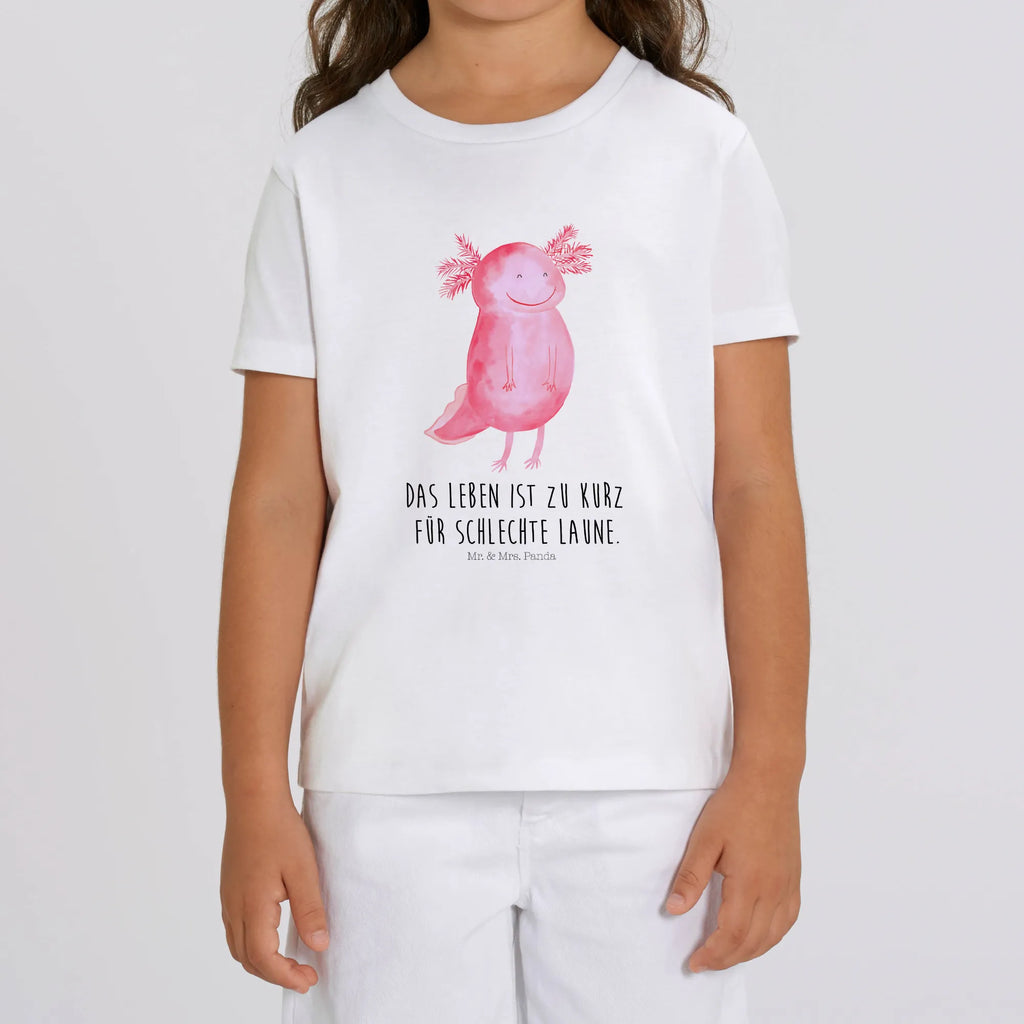 Organic Kids T-Shirt axolotl Happy Kinder T-Shirt Jungen, Kinder T-Shirt, Kinder T-Shirt Mädchen, Molch, Axolotl, Schwanzlurch, Axolot, Lurche, Motivation, Gute Laune, Lurch