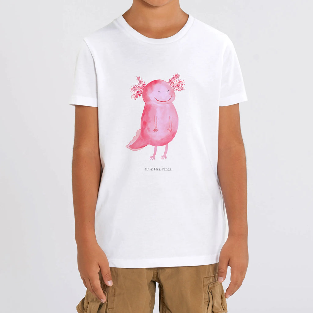 Organic Kids T-Shirt axolotl Happy Kinder T-Shirt Jungen, Kinder T-Shirt, Kinder T-Shirt Mädchen, Molch, Axolotl, Schwanzlurch, Axolot, Lurche, Motivation, Gute Laune, Lurch