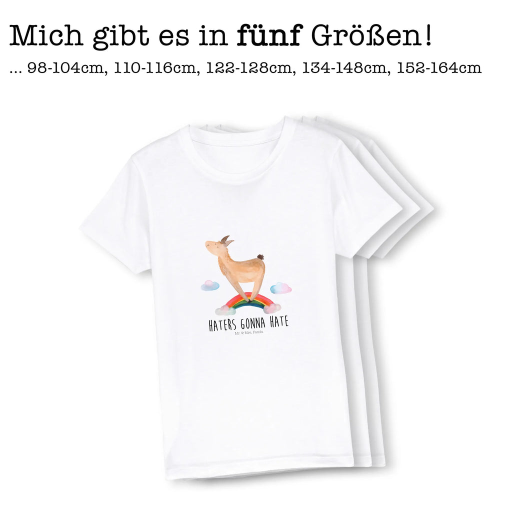 Organic Kinder T-Shirt Lama Regenbogen Kinder T-Shirt Jungen, Kinder T-Shirt, Kinder T-Shirt Mädchen, Lama, Alpaka, Abi, Hobby, Lamas, Außenseiter, Wolkenland, Freiheit, Selbstständig, Regenbogen, Haters, Schule, Haters Gonna Hate