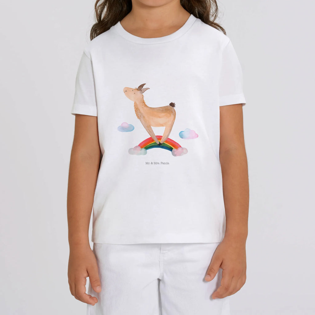 Organic Kinder T-Shirt Lama Regenbogen Kinder T-Shirt Jungen, Kinder T-Shirt, Kinder T-Shirt Mädchen, Lama, Alpaka, Abi, Hobby, Lamas, Außenseiter, Wolkenland, Freiheit, Selbstständig, Regenbogen, Haters, Schule, Haters Gonna Hate