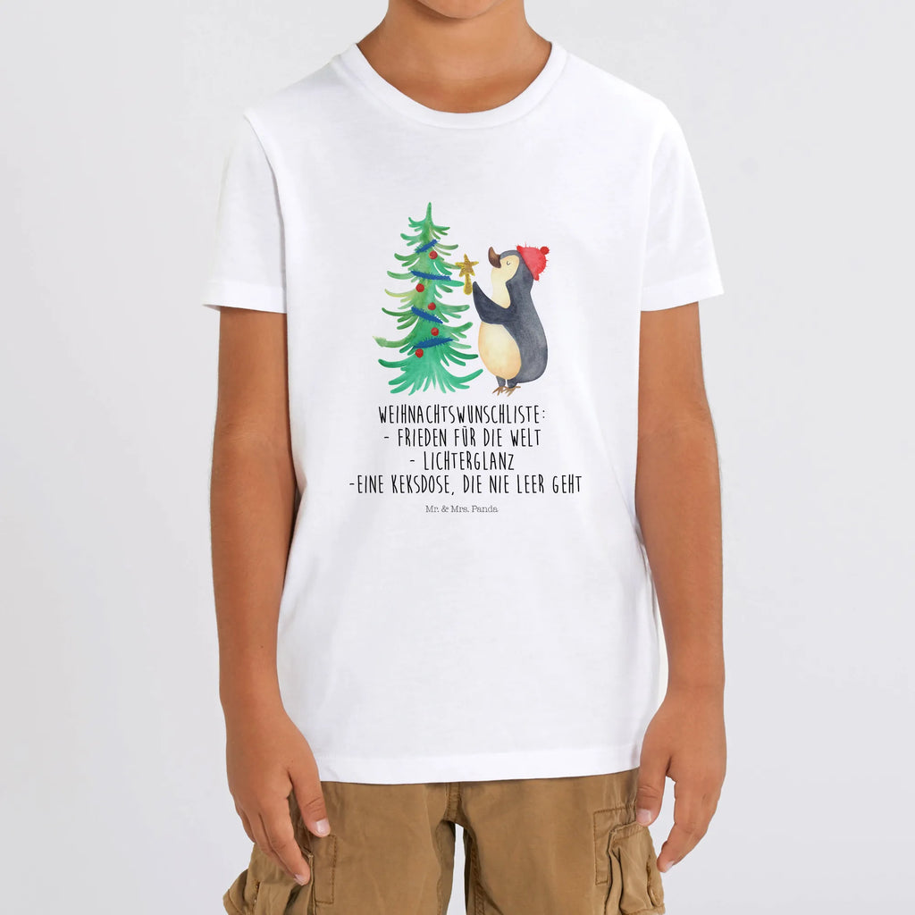 Organic Kinder T-Shirt Pinguin Weihnachtsbaum Kinder T-Shirt Jungen, Kinder T-Shirt, Kinder T-Shirt Mädchen, Heiligabend, Advent, Nikolaus, Weihnachtsdeko, Winter, Weihnachten, Wintermotiv, Pinguin