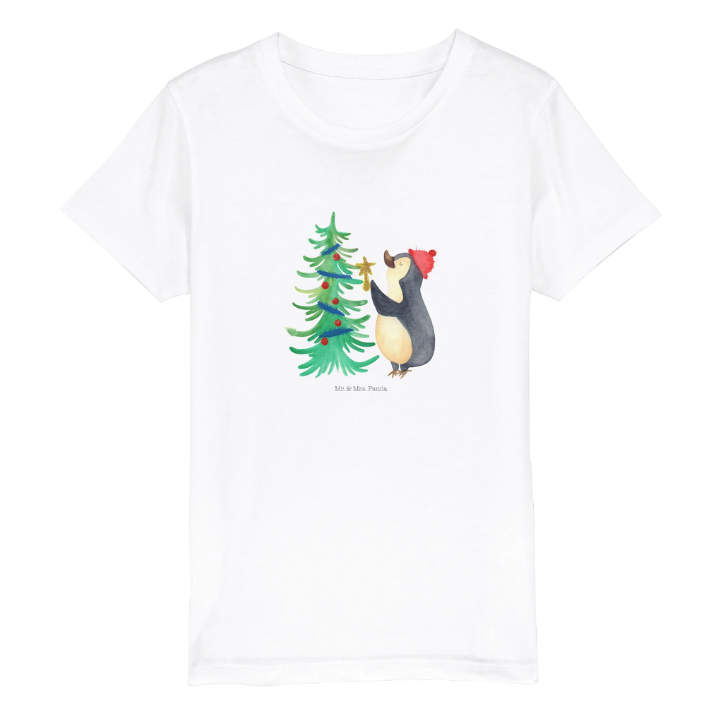 Organic Kinder T-Shirt Pinguin Weihnachtsbaum Kinder T-Shirt Jungen, Kinder T-Shirt, Kinder T-Shirt Mädchen, Heiligabend, Advent, Nikolaus, Weihnachtsdeko, Winter, Weihnachten, Wintermotiv, Pinguin