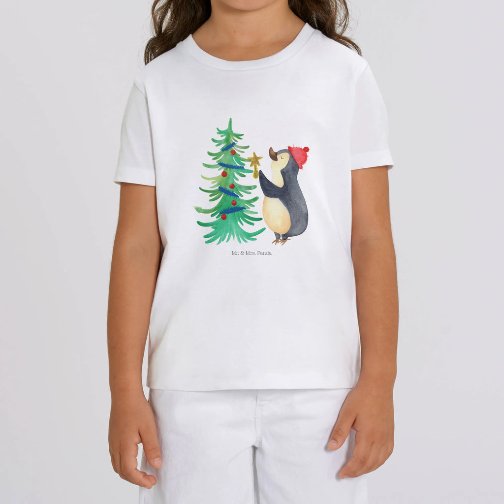 Organic Kinder T-Shirt Pinguin Weihnachtsbaum Kinder T-Shirt Jungen, Kinder T-Shirt, Kinder T-Shirt Mädchen, Heiligabend, Advent, Nikolaus, Weihnachtsdeko, Winter, Weihnachten, Wintermotiv, Pinguin