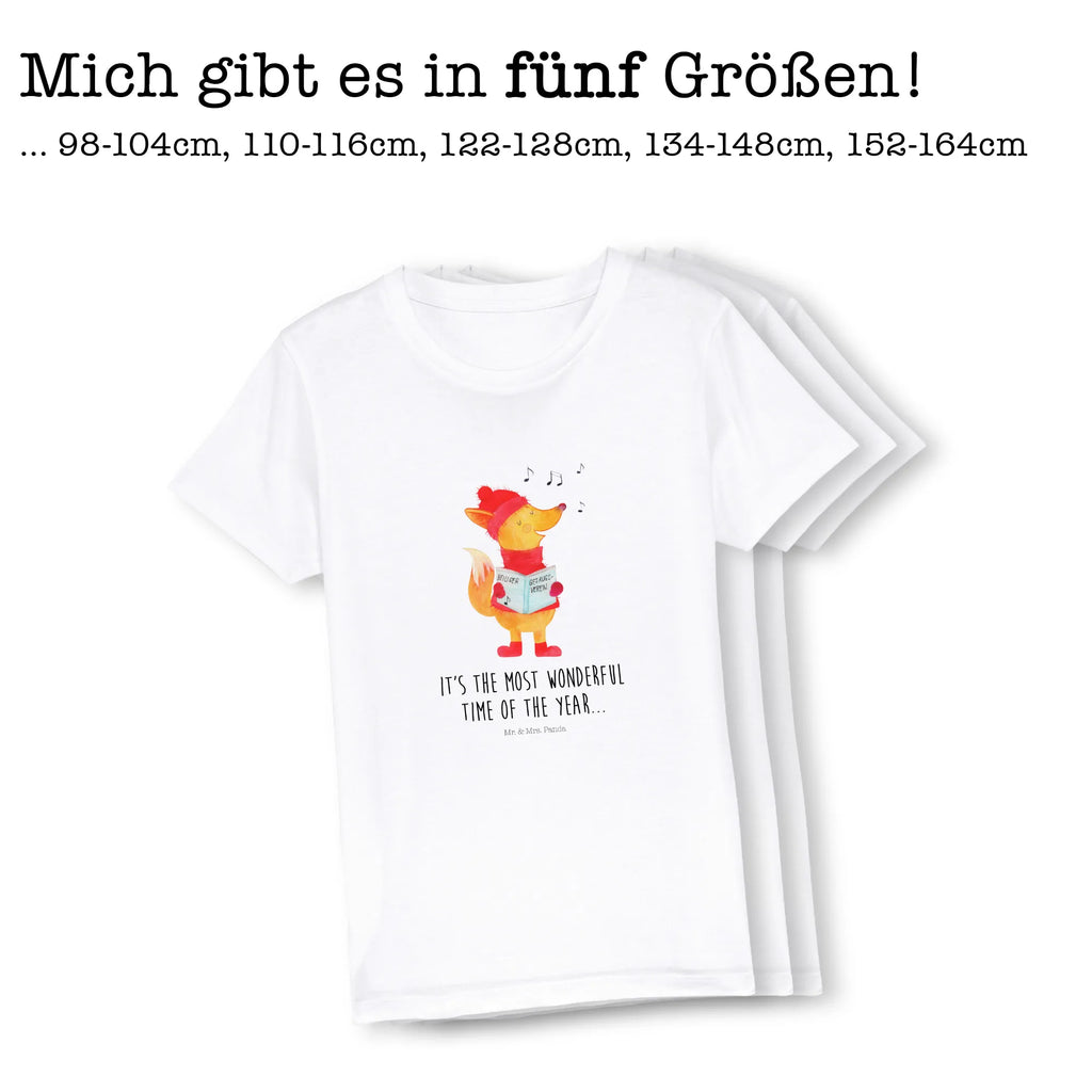 Organiczna koszulka dziecięca lis Śpiewak Kinder T-Shirt Mädchen, Kinder T-Shirt Jungen, Kinder T-Shirt, Wintermotiv, Heiligabend, Weihnachten, Advent, Nikolaus, Weihnachtsdeko, Winter, Sänger, Singen, Weihnachtslieder, Geschenk Sänger, Füchse, Fuchs