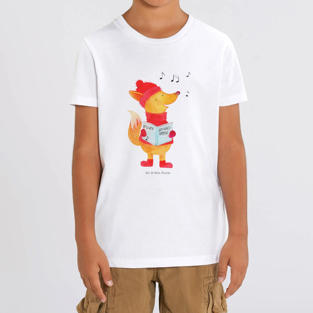 Organiczna koszulka dziecięca lis Śpiewak Kinder T-Shirt Mädchen, Kinder T-Shirt Jungen, Kinder T-Shirt, Wintermotiv, Heiligabend, Weihnachten, Advent, Nikolaus, Weihnachtsdeko, Winter, Sänger, Singen, Weihnachtslieder, Geschenk Sänger, Füchse, Fuchs