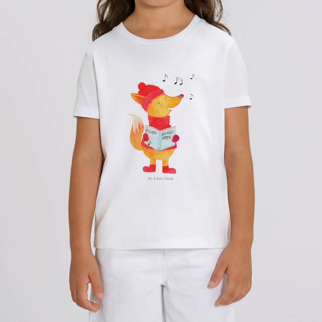 Organiczna koszulka dziecięca lis Śpiewak Kinder T-Shirt Mädchen, Kinder T-Shirt Jungen, Kinder T-Shirt, Wintermotiv, Heiligabend, Weihnachten, Advent, Nikolaus, Weihnachtsdeko, Winter, Sänger, Singen, Weihnachtslieder, Geschenk Sänger, Füchse, Fuchs