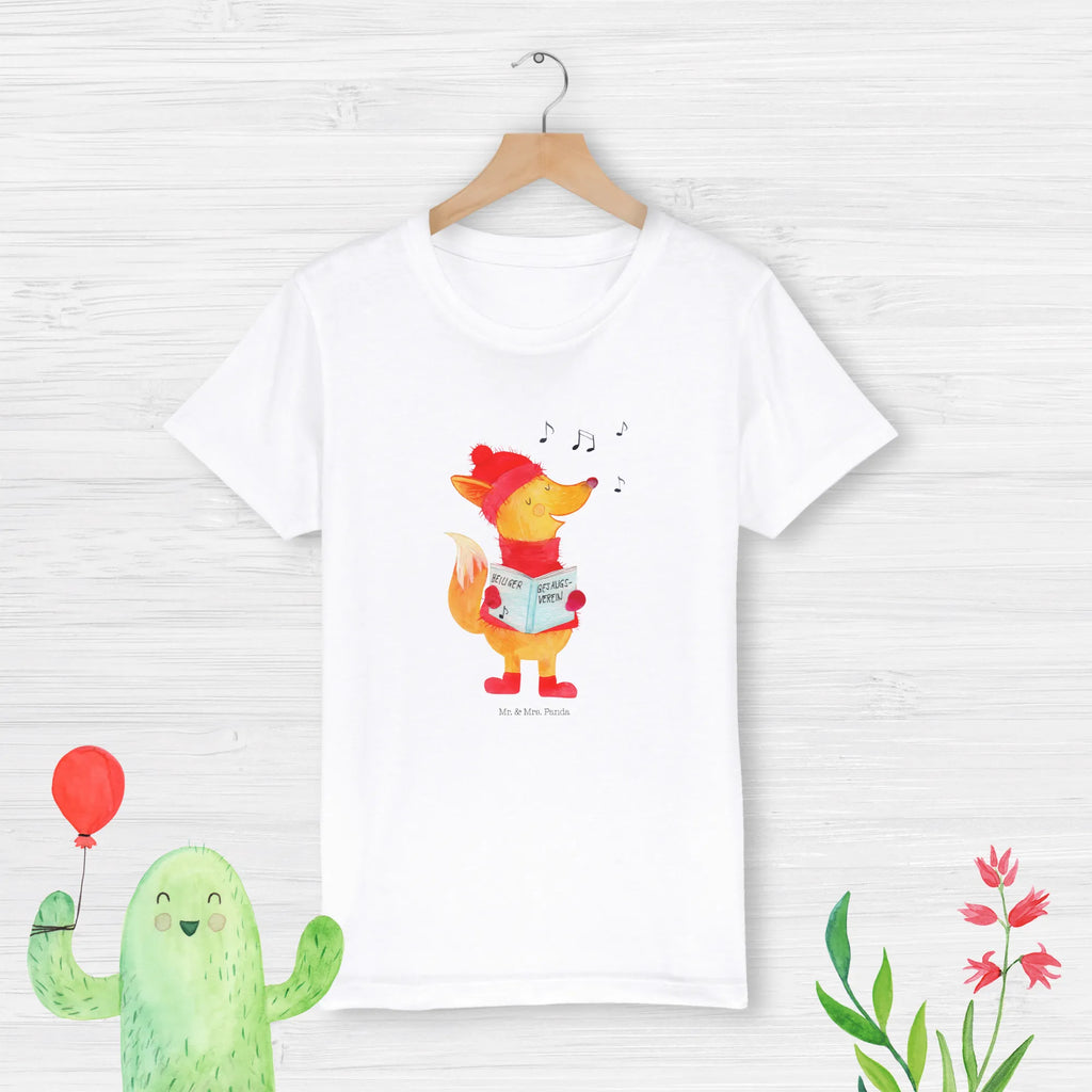 Organiczna koszulka dziecięca lis Śpiewak Kinder T-Shirt Mädchen, Kinder T-Shirt Jungen, Kinder T-Shirt, Wintermotiv, Heiligabend, Weihnachten, Advent, Nikolaus, Weihnachtsdeko, Winter, Sänger, Singen, Weihnachtslieder, Geschenk Sänger, Füchse, Fuchs