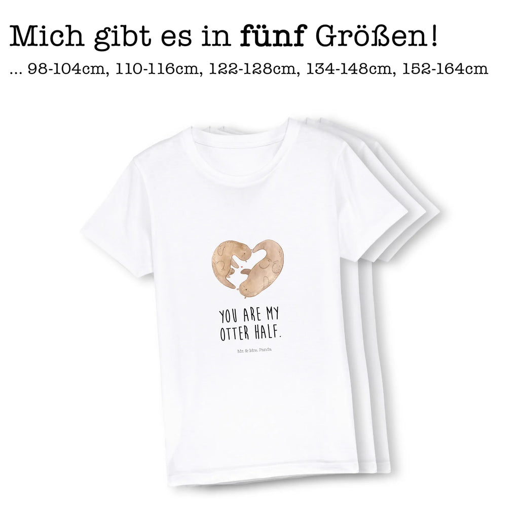 Organic Kinder T-Shirt Otter Herz Kinder T-Shirt Mädchen, Kinder T-Shirt Jungen, Kinder T-Shirt, Otter, Seeotter, Fischotter, Jahrestag, Herz, Liebesgeschenk, Bessere Hälfte, Hochzeitstag, gemeinsames Leben, Love you, Liebe, Verlobung, Liebesbeweis