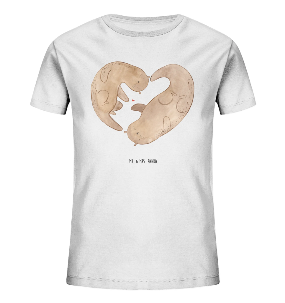 Organic Kinder T-Shirt Otter Herz Kinder T-Shirt Mädchen, Kinder T-Shirt Jungen, Kinder T-Shirt, Otter, Seeotter, Fischotter, Jahrestag, Herz, Liebesgeschenk, Bessere Hälfte, Hochzeitstag, gemeinsames Leben, Love you, Liebe, Verlobung, Liebesbeweis
