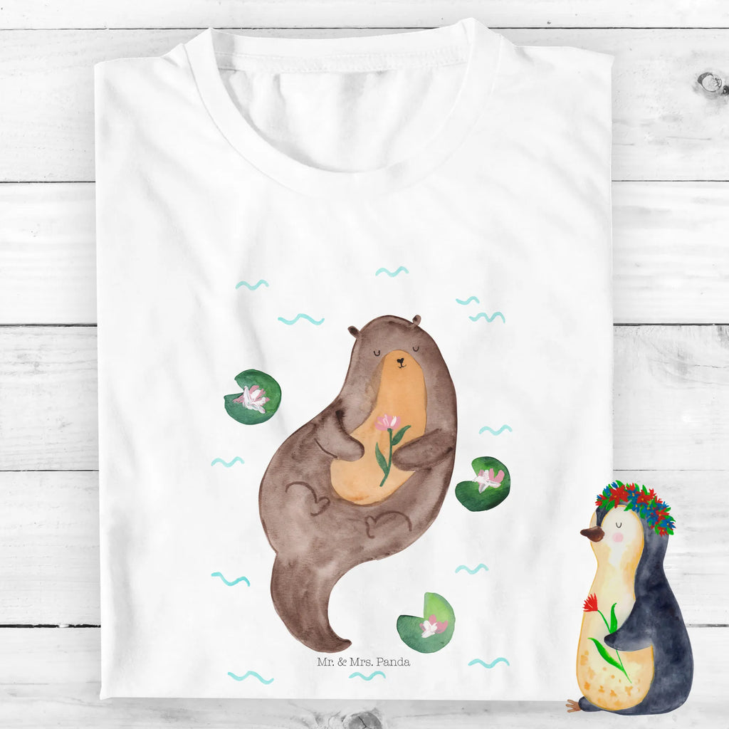 Organic Kinder T-Shirt Otter Seerose Kinder T-Shirt Jungen, Kinder T-Shirt Mädchen, Kinder T-Shirt, Otter, Seeotter, Fischotter, Otter Seeotter See Otter