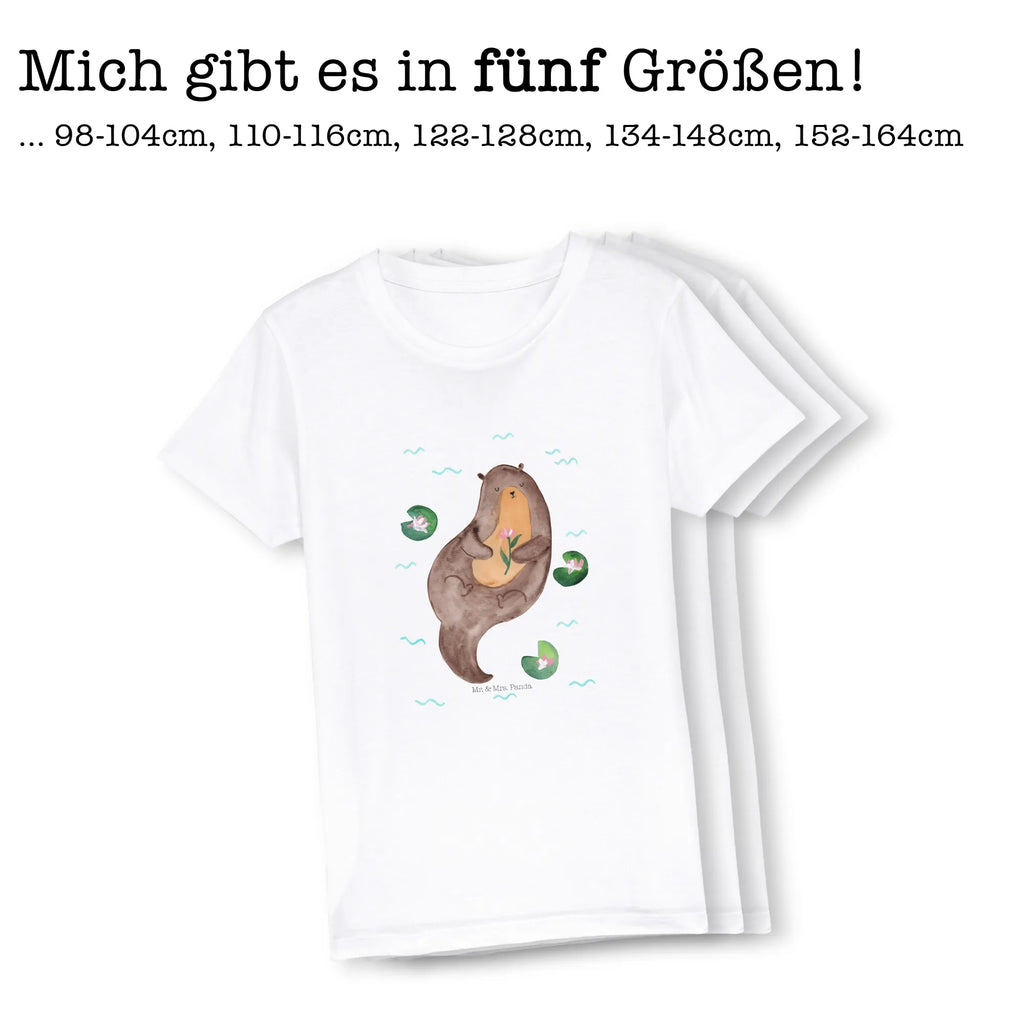 Organic Kinder T-Shirt Otter Seerose Kinder T-Shirt Jungen, Kinder T-Shirt Mädchen, Kinder T-Shirt, Otter, Seeotter, Fischotter, Otter Seeotter See Otter