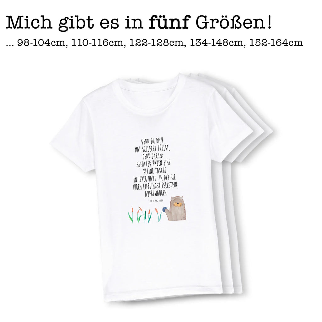 Organic Kinder T-Shirt Otter Stein Kinder T-Shirt Jungen, Kinder T-Shirt Mädchen, Kinder T-Shirt, Otter, Seeotter, Fischotter, Otter Seeotter See Otter