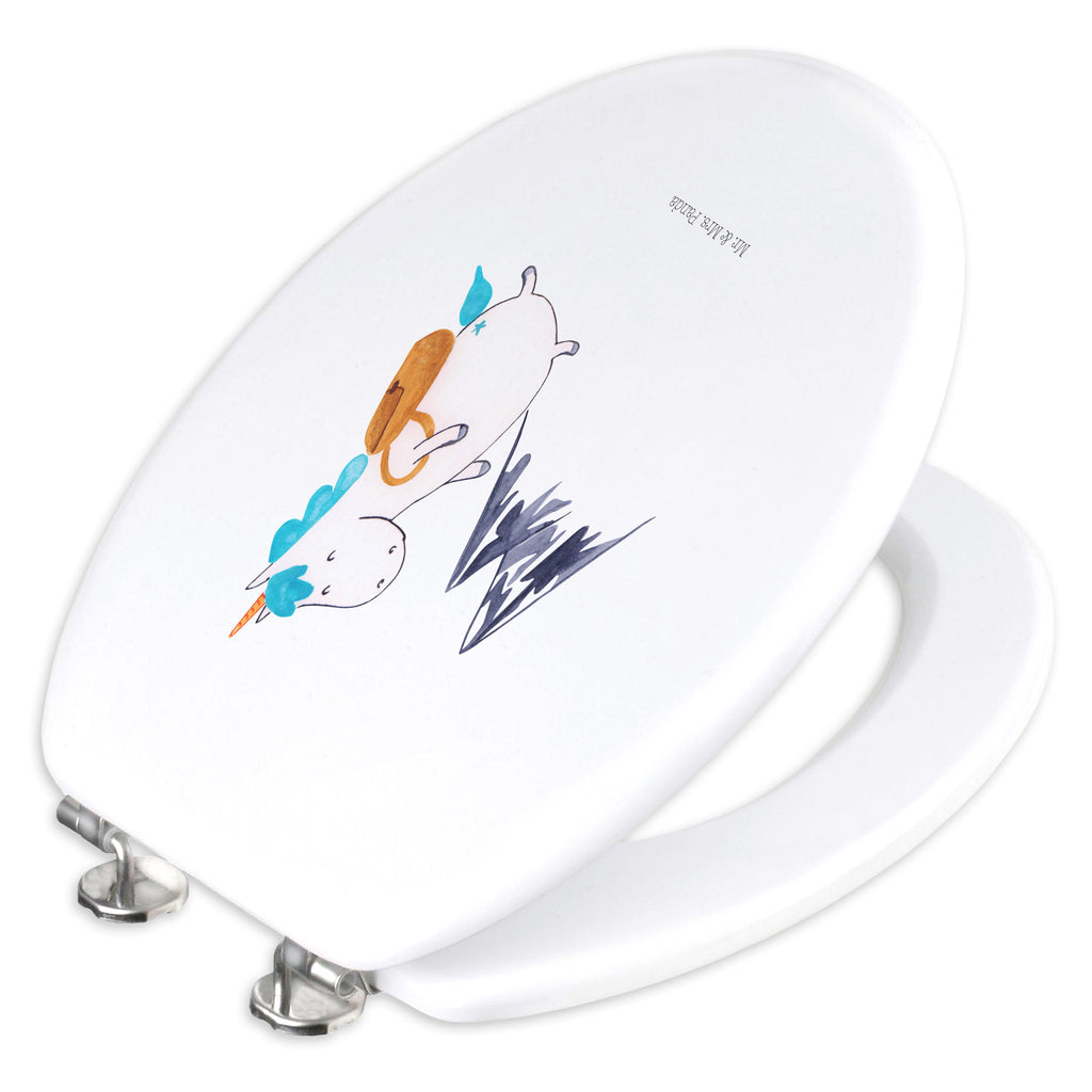Motiv WC Sitz Einhorn Bergsteiger WC-Sitz, Toilettendeckel, Klobrille, Klodeckel, Toilette, Einhorn, Einhörner, Einhorn Deko, Unicorn, Abenteurer, Urlaub, Weltenbummler, Reisen, Bergsteiger, Weltreise, Berge, Abenteuer, Entdecker