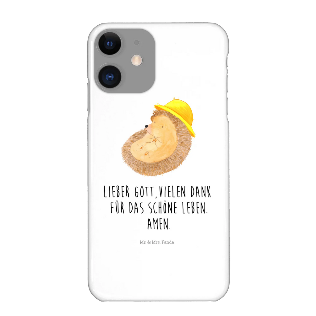 Phone case Hedgehog Pray cover, mobile phone, Iphone X, case, Iphone 10, mobile phone case, mobile cover, small animals, cute, funny, cute animal motives, hand drawn, small world, funny sayings, good mood, happy, gifts, gift ideas, special gifts, animal lover, card, pray, gratitude, Amen, enjoy, life, God, be grateful, hedgehog with hat, hedgehog, sun hat