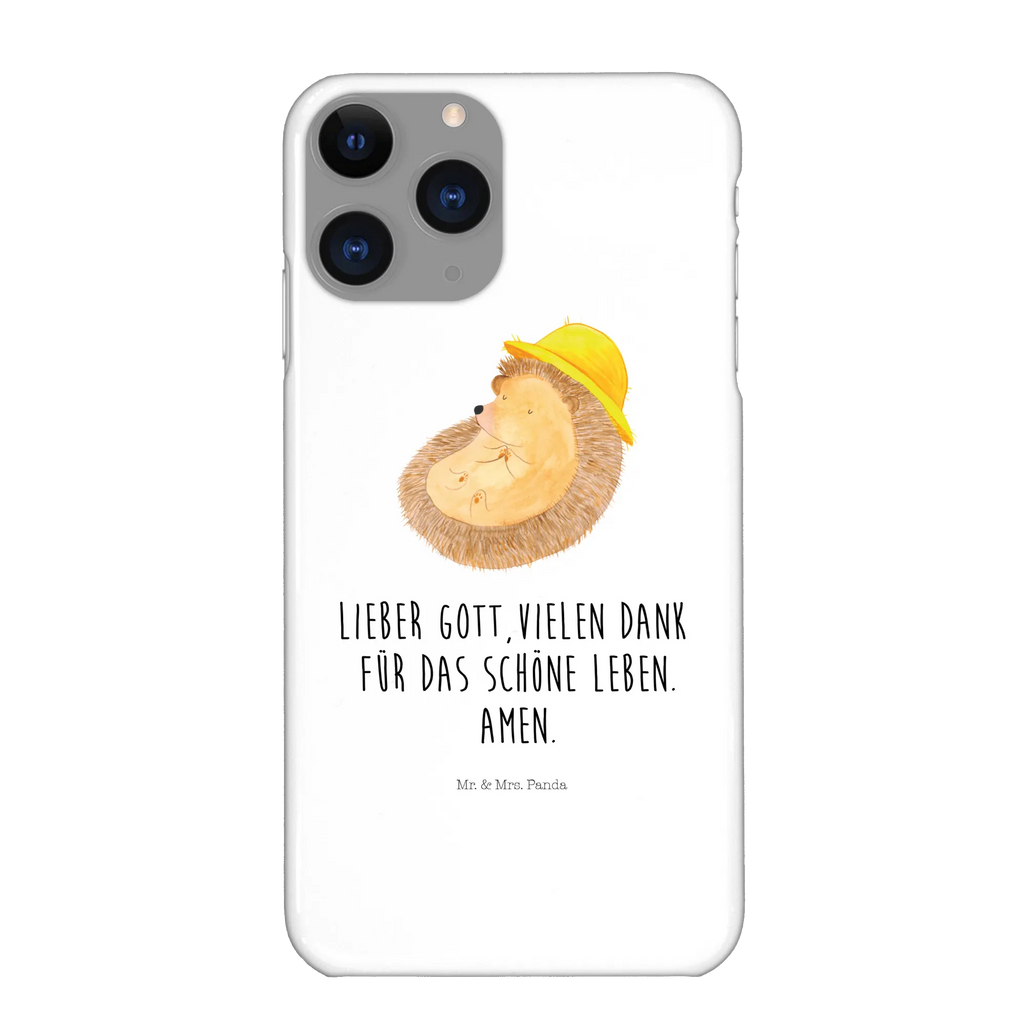Phone case Hedgehog Pray cover, mobile phone, Iphone X, case, Iphone 10, mobile phone case, mobile cover, small animals, cute, funny, cute animal motives, hand drawn, small world, funny sayings, good mood, happy, gifts, gift ideas, special gifts, animal lover, card, pray, gratitude, Amen, enjoy, life, God, be grateful, hedgehog with hat, hedgehog, sun hat