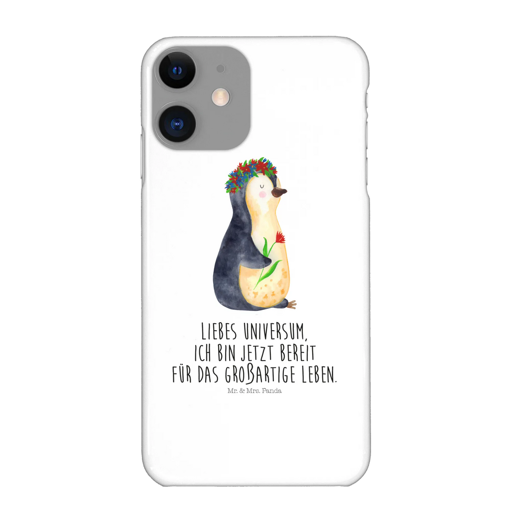 Handyhülle Pinguin Blumen Iphone 10, Handy, Iphone X, Handyhülle, Handy Case, Hülle, Cover, Handycover, Pinguin, Liebeskummer, Universum, Geschenkidee, Lebenslust, Ziele, Blumenkranz, Motivation, Leben, Pinguine, Lebensziele, Wünsche