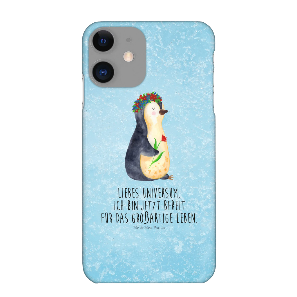 Handyhülle Pinguin Blumen Iphone 10, Handy, Iphone X, Handyhülle, Handy Case, Hülle, Cover, Handycover, Pinguin, Liebeskummer, Universum, Geschenkidee, Lebenslust, Ziele, Blumenkranz, Motivation, Leben, Pinguine, Lebensziele, Wünsche