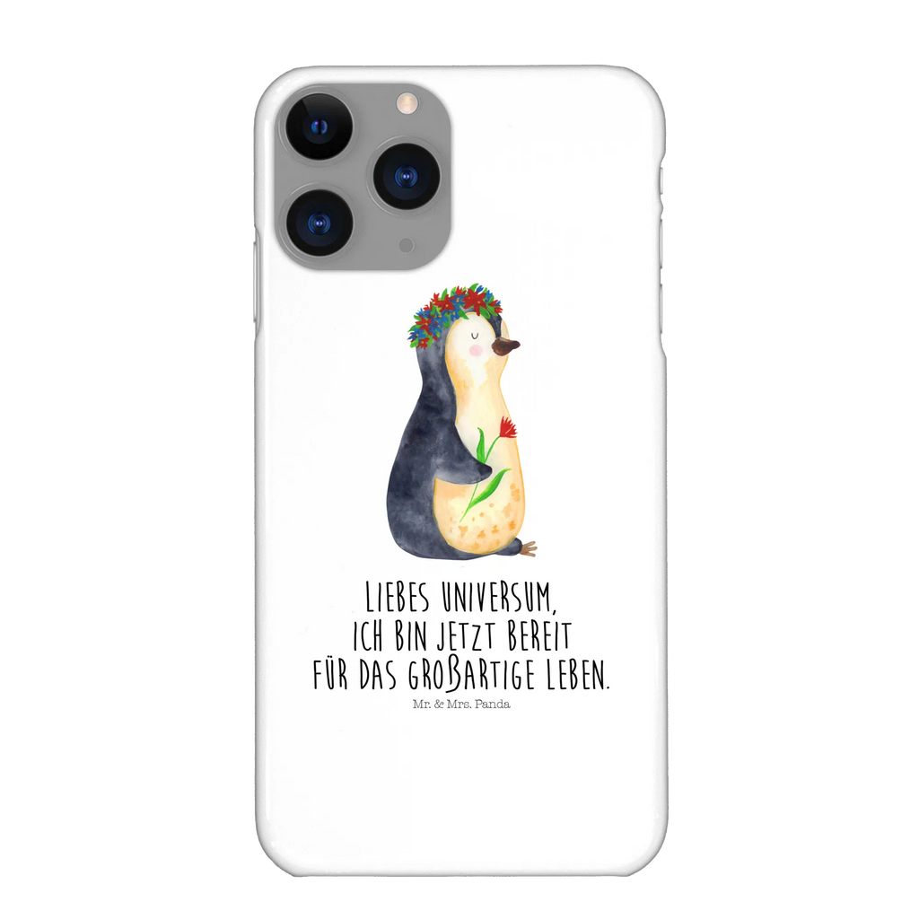 Handyhülle Pinguin Blumen Iphone 10, Handy, Iphone X, Handyhülle, Handy Case, Hülle, Cover, Handycover, Pinguin, Liebeskummer, Universum, Geschenkidee, Lebenslust, Ziele, Blumenkranz, Motivation, Leben, Pinguine, Lebensziele, Wünsche