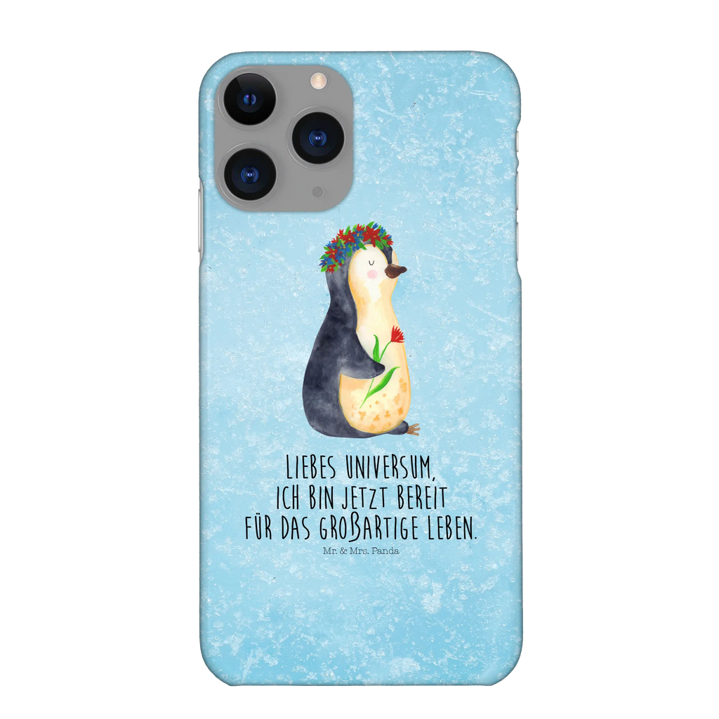 Handyhülle Pinguin Blumen Iphone 10, Handy, Iphone X, Handyhülle, Handy Case, Hülle, Cover, Handycover, Pinguin, Liebeskummer, Universum, Geschenkidee, Lebenslust, Ziele, Blumenkranz, Motivation, Leben, Pinguine, Lebensziele, Wünsche