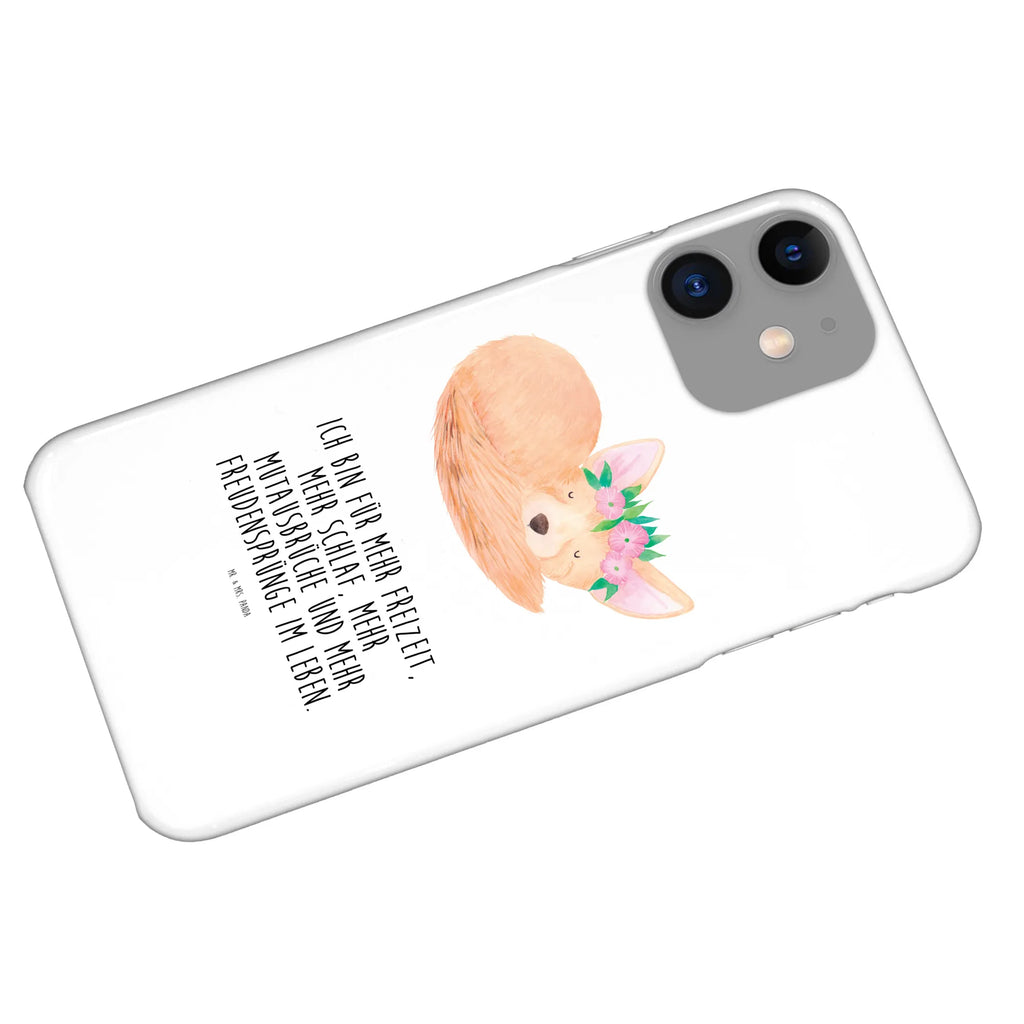 Etui na iPhone 11 lis pustynny kwiaty Handy, Hülle, Cover, Iphone 10, Handycover, Iphone X, Handy Case, Handyhülle, Wildtiere, Afrika, Wüstenfuchs, Blumen, Blumenkranz, Glücklich, Wüste