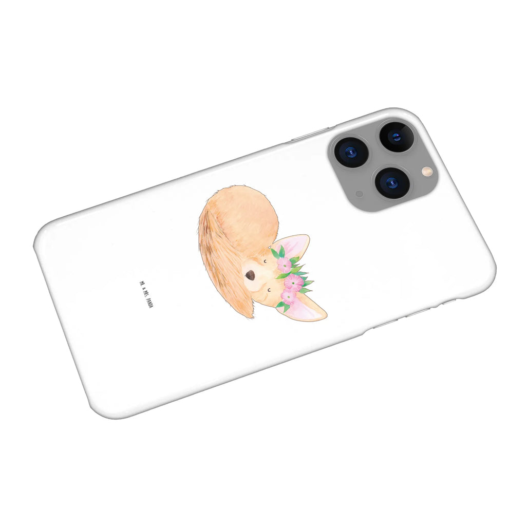 Etui na iPhone 11 lis pustynny kwiaty Handy, Hülle, Cover, Iphone 10, Handycover, Iphone X, Handy Case, Handyhülle, Wildtiere, Afrika, Wüstenfuchs, Blumen, Blumenkranz, Glücklich, Wüste